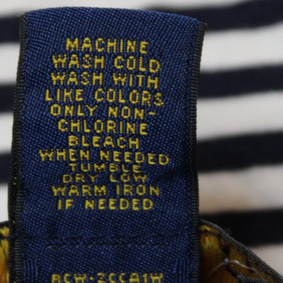 Polo Ralph Lauren Navy striped v-neck with red trim - Picture 5 of 5